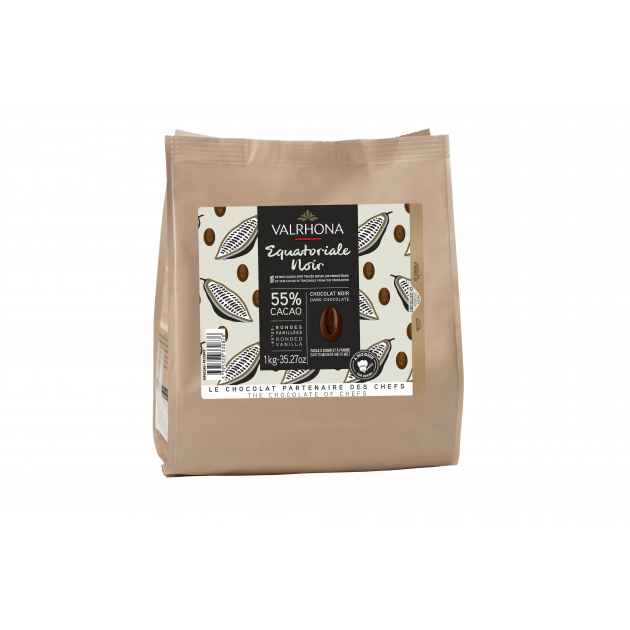 Chocolate de Cobertura Negro Equatoriale 55 % 1 kg Valrhona 
