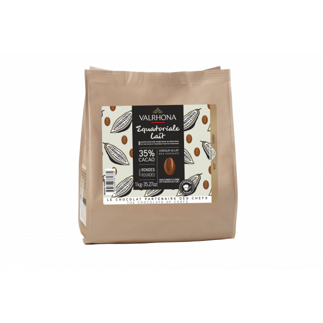 Cobertura de Chocolate con Leche Equatoriale 35 % 1 kg Valrhona 