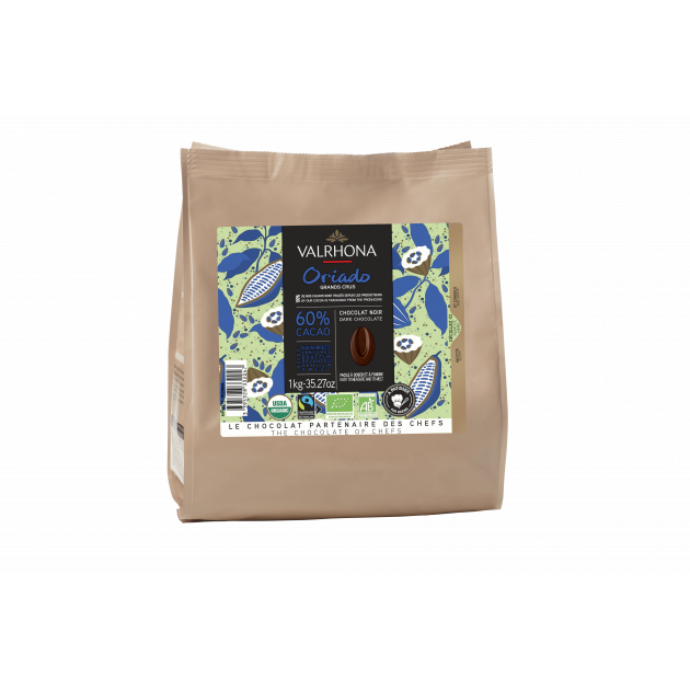 Chocolate de Cobertura Negro Oriado 60 % 1 kg Bio Valrhona 