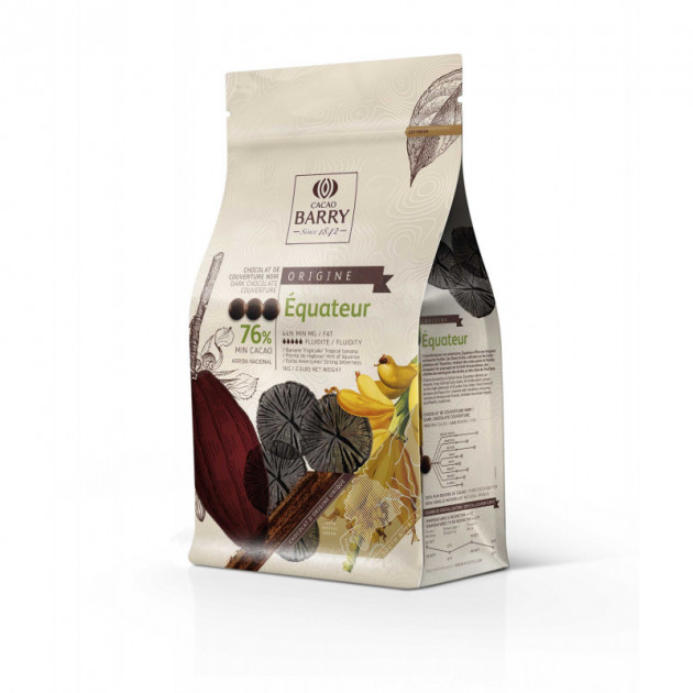 Chocolate de Cobertura Negro Origine Ecuador 76% 1 kg Cacao Barry 