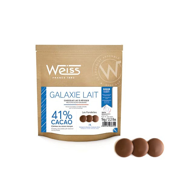Chocolate de Cobertura con Leche 41% Galaxie 1 kg Weiss 