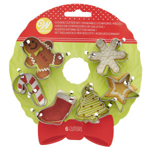 Mini cortadores de galletas Navidad 4 cm (x6) Wilton