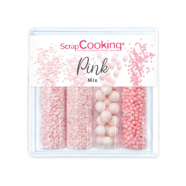 Adornos Comestibles Para Tartas Pink Mix (x4) 68 g ScrapCooking 