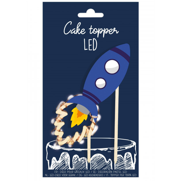Cake Topper Led Cohete ScrapCooking 