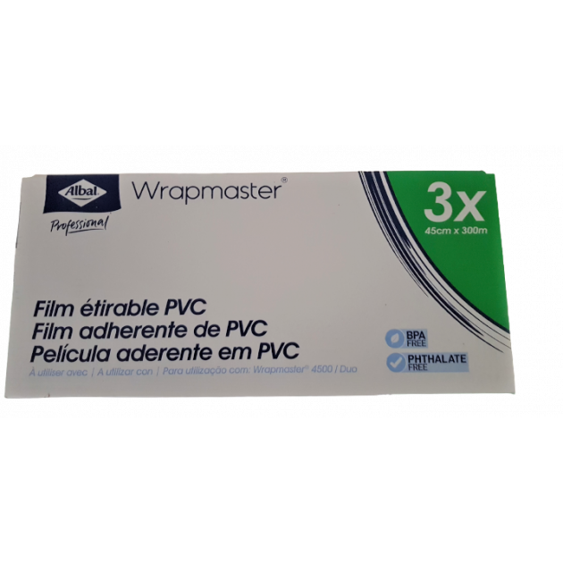 Papel Film 300 m para Dispensador Wrapmaster 4500 y Duo (x3) 