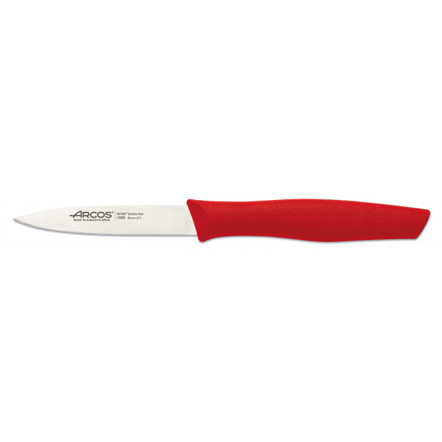Cuchillo Mondador Acero Inoxidable 8,5 cm Rojo NOVA Arcos 
