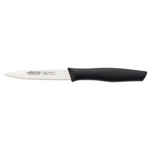 Cuchillo Mondador Acero Inoxidable Con Sierra 10 cm Negro NOVA Arcos
