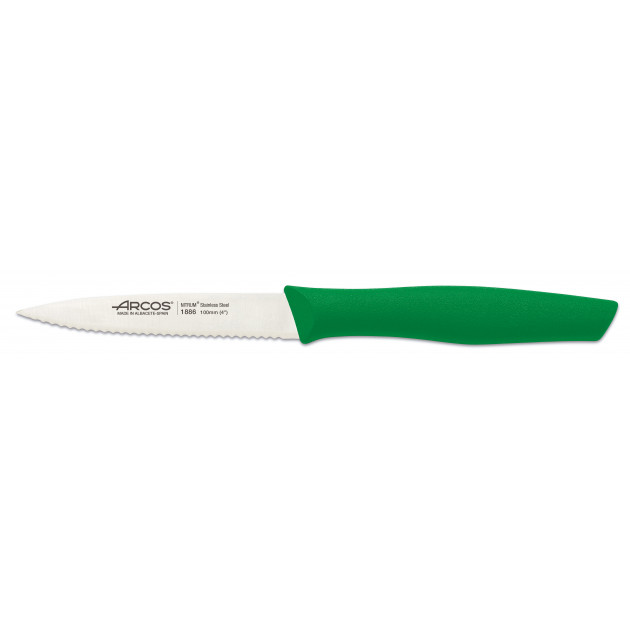 Cuchillo Mondador Acero Inoxidable Con Sierra Verde NOVA Arcos 