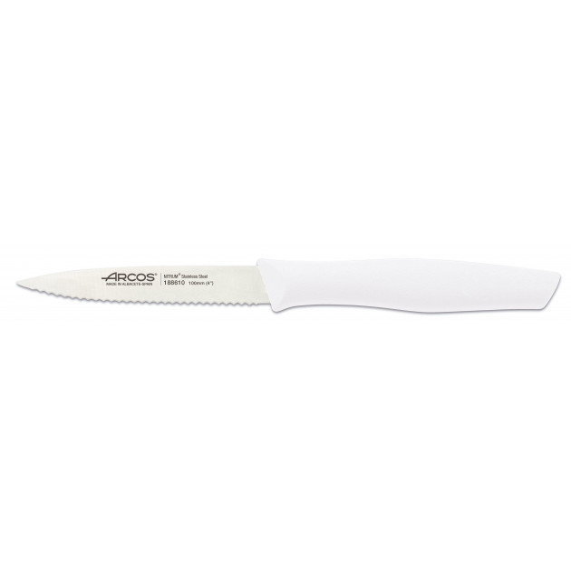 Cuchillo Mondador Acero Inoxidable Con Sierra 10 cm Blanco NOVA Arcos 
