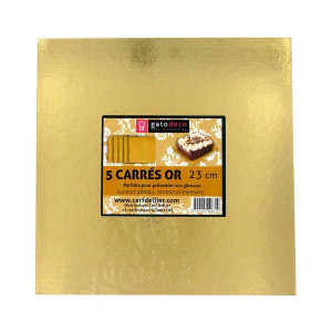 Base para tartas cuadradas doradas 23 cm (x25) Gatodéco