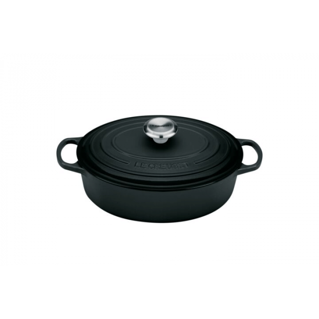 Cocotte Hierro Fundido Baja Ovalada 27 cm Negro Mate Le Creuset Signature