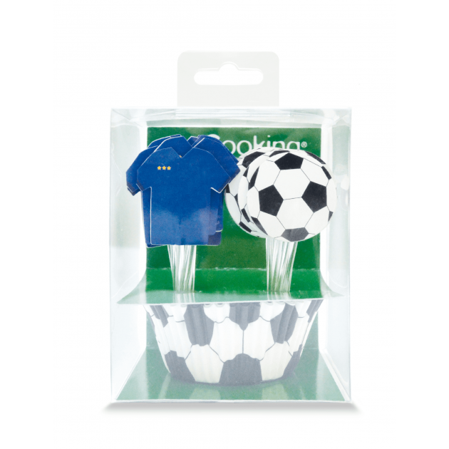 24 Cápsulas Cupcakes + 24 Cake Toppers Fútbol ScrapCooking