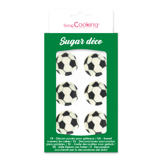 Figuras de Azúcar Balones de Fútbol (x6) ScrapCooking 
