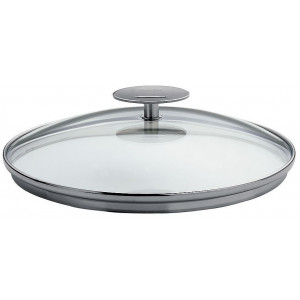 Tapa de Cristal Ø 24 cm Platino Cristel