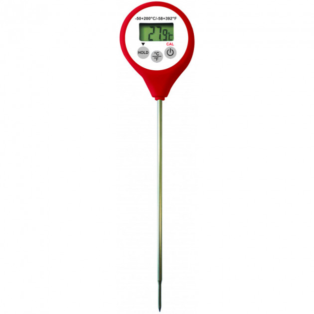 Termómetro de cocina digital resistente al agua con sonda APPCC rojo -50°C a +200°C Alla France