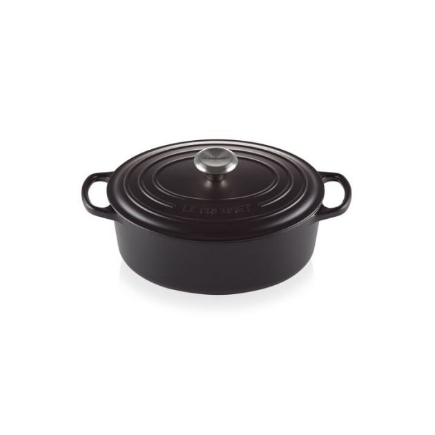 Cocotte de Hierro Fundido Ovalada 27 cm Negro Mate Le Creuset Signature