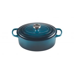 Cocotte de Hierro Fundido Ovalada 31 cm Azul Deep Teal Signature Le Creuset