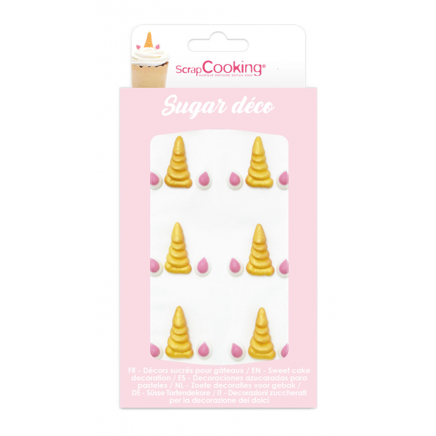 Figuras de Azúcar Cuerno de Unicornio (x6) ScrapCooking