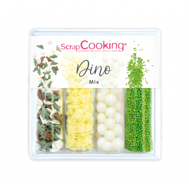 Adornos Comestibles Cumpleaños Dinosaurio (x4) 61 g Scrapcooking 