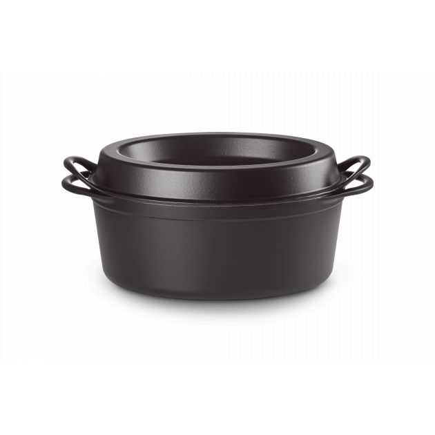 Cocotte Doufeu Ovalada de Hierro Fundido 32 cm Negro Mate Le Creuset