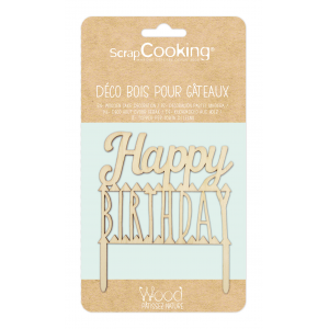 Topper Para Tarta Happy Birthday 12 cm Scrapcooking