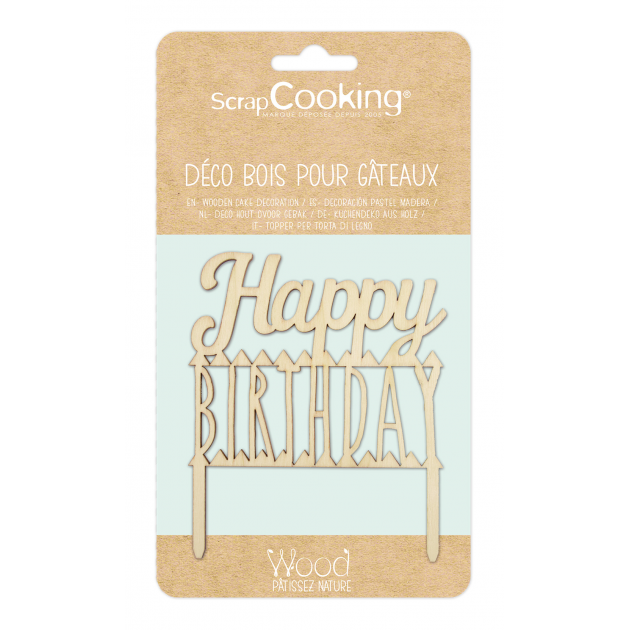 Topper Para Tarta “Happy Birthday” 12 cm Scrapcooking 