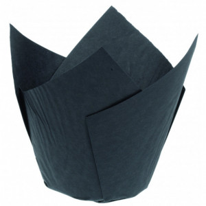Papel Magdalena Tulipcup Negro Ø 5 cm H 8 cm Nordia