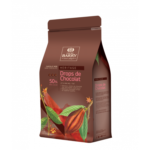 Gotas de chocolate negro 50% 5 kg Barry