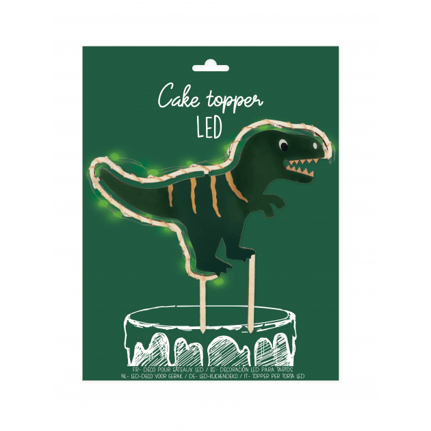 Topper Tarta Dinosaurio con Led Scrapcooking 