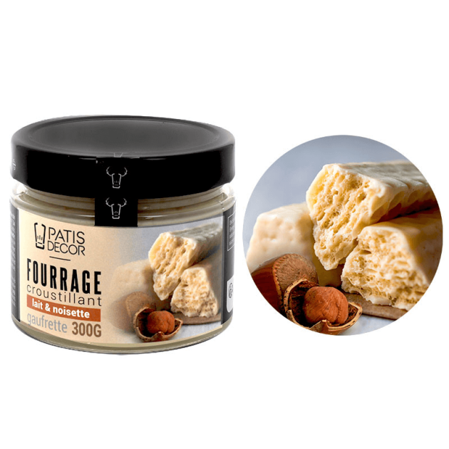 Crema de Leche, Avellanas y Oblea para Rellenar 300 g Patisdécor 