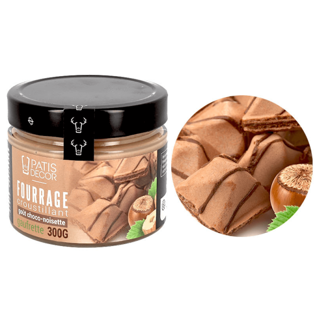 Crema de Chocolate Avellanas y Obleas para Rellenar 300 g Patisdécor 