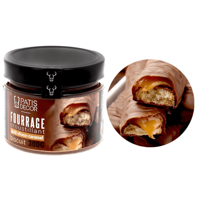 Crema de Caramelo Chocolate y Galleta para Rellenar 300 g Patisdécor 