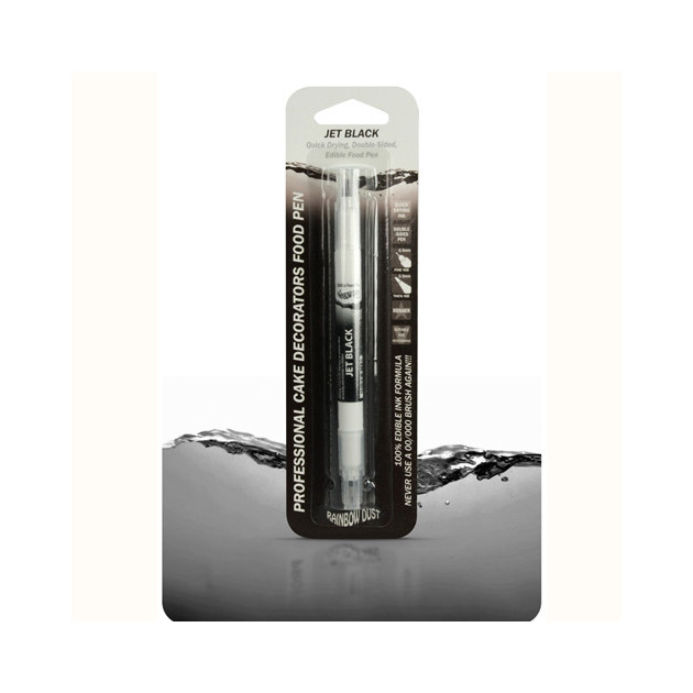 Rotulador comestible Negro azabache doble punta Rainbow Dust 