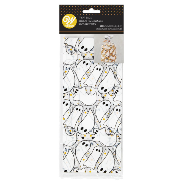 Bolsas Halloween Transparentes Fantasmas (x20) Wilton 