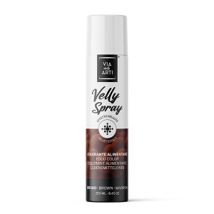Spray Terciopelo Marrón (Chocolat) 250 ml Colorante Alimentario Velly Spray Pro