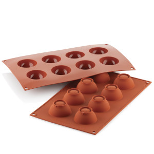 Molde silicona semiesfera (x8) 5 cm x 2,5 cm de altura SilikoMart