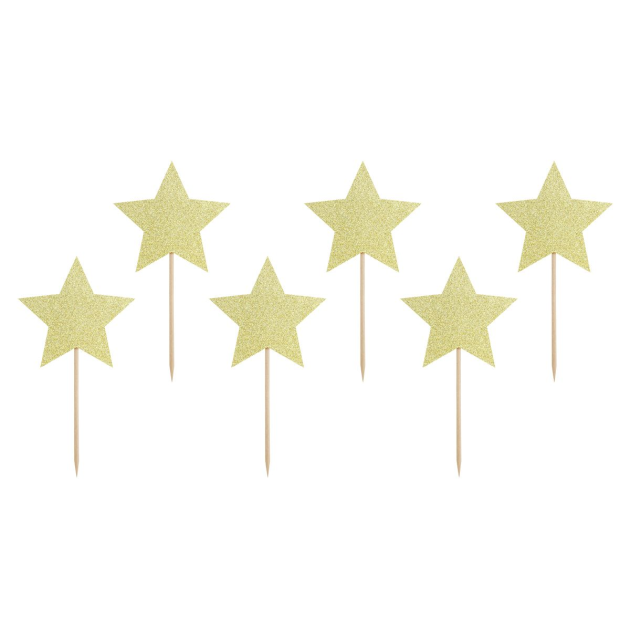 Topper Para Tarta Estrellas Doradas (x6) PartyDéco 