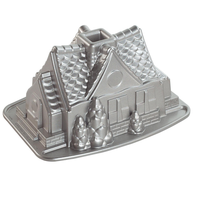 Molde Bundt Cake Gingerbread House Silver Nordic Ware 
