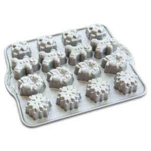 Molde para Bizcochos Galletas de Té Navideñas (x16) Silver Nordic Ware