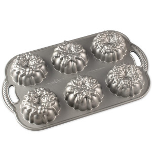 Molde Bizcochos Navidad Wreathlettes (x6) Silver Nordic Ware