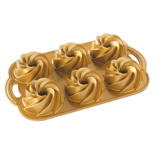 Molde Heritage Bundtlette Pan (x6) Gold Nordic Ware 
