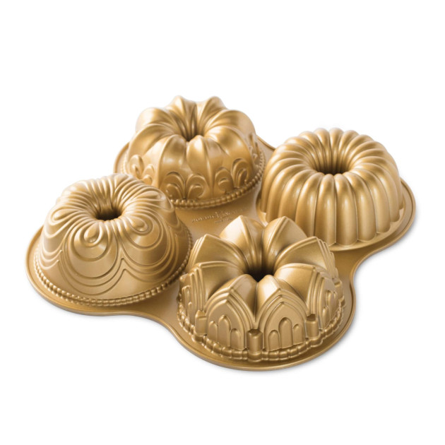 Molde para Bizcochos Quartet Bundt (x4) Gold Nordic Ware 