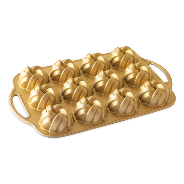 Molde para Bizcocho Bundtlette Pan Braided (x12) Gold Nordic Ware 