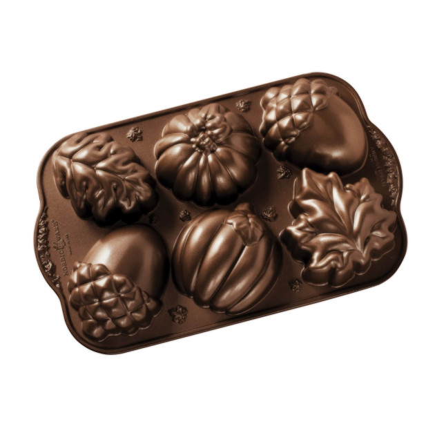 Molde para Bizcochos Manjares de Otoño (x6) Bronze Nordic Ware 