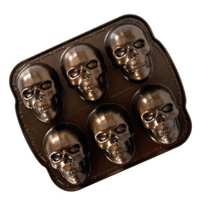Molde para Bizcochos Calaveras (x6) Bronze Nordic Ware