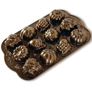 Molde para Bizcochos Manjares de Otoño (x12) Bronze Nordic Ware