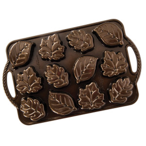 Molde Hojas de Otoño para Bizcochos (x12) Bronze Nordic Ware