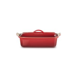 Molde Terrina de Cerámica con Prensa 28 cm Rojo Cereza Le Creuset