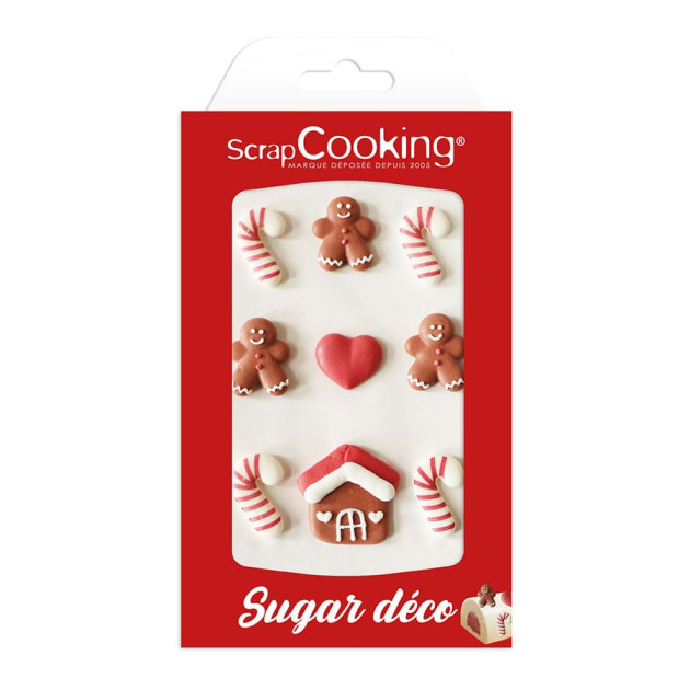 Figuras de azúcar muñeco de jengibre y bastón de caramelo Scrapcooking 