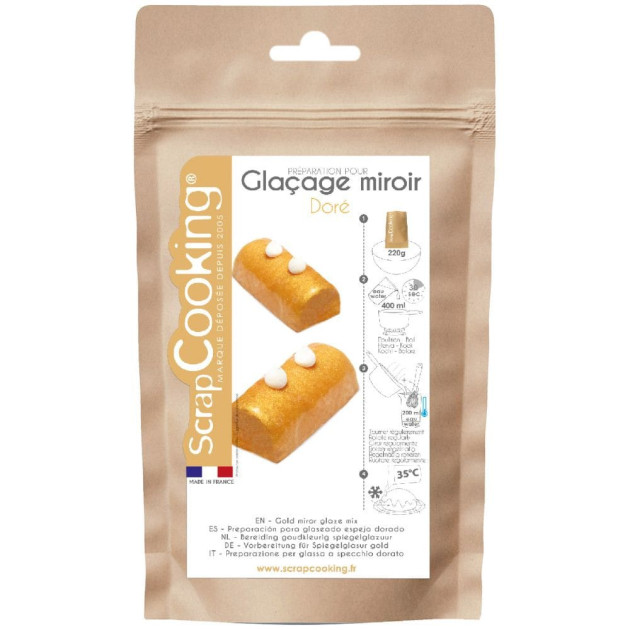 Glaseado Espejo Dorado 220 g Scrapcooking 